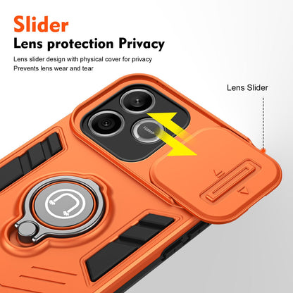 For Honor 600 Lite Global Camshield Ring Holder Phone Case - Orange - EDA009288703D