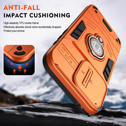 For Honor 600 Lite Global Camshield Ring Holder Phone Case - Orange - EDA009288703D