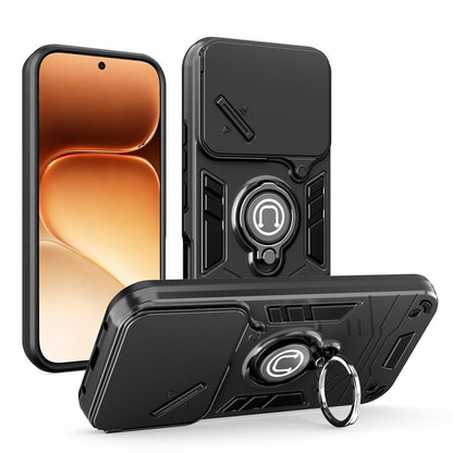 For Honor 600 Global Camshield Ring Holder Phone Case - Black - EDA009288704B