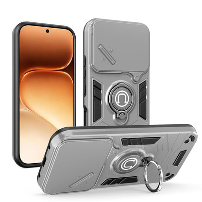 For Honor 600 Global Camshield Ring Holder Phone Case - Grey - EDA009288704C