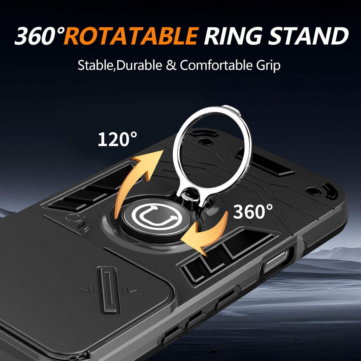 For Honor 600 Global Camshield Ring Holder Phone Case - Grey - EDA009288704C