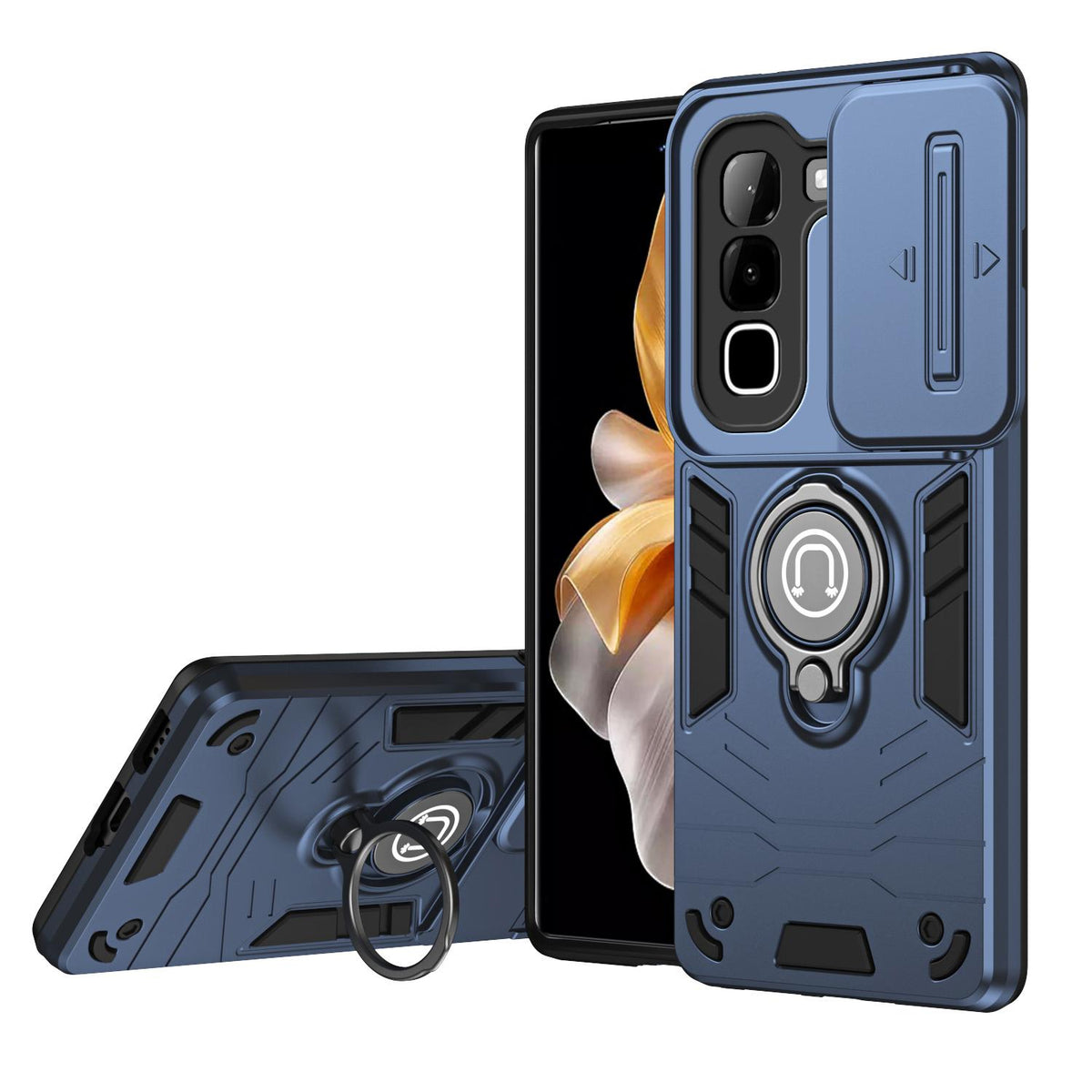 For Infinix Hot 70 4G Camshield Ring Holder Phone Case - Royal Blue - EDA009288803A