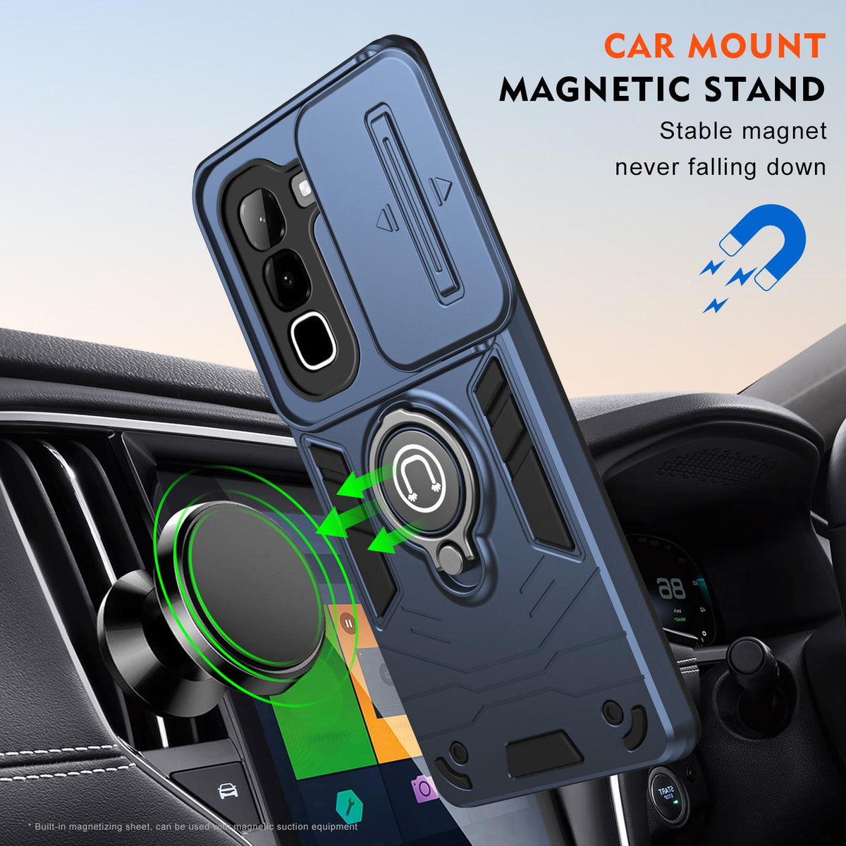 For Infinix Hot 70 4G Camshield Ring Holder Phone Case - Royal Blue - EDA009288803A