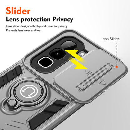 For Infinix Hot 70 4G Camshield Ring Holder Phone Case - Grey - EDA009288803C