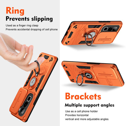 For Infinix Hot 70 4G Camshield Ring Holder Phone Case - Orange - EDA009288803D
