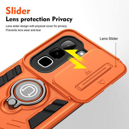 For Infinix Hot 70 4G Camshield Ring Holder Phone Case - Orange - EDA009288803D