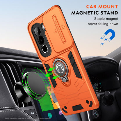 For Infinix Hot 70 4G Camshield Ring Holder Phone Case - Orange - EDA009288803D