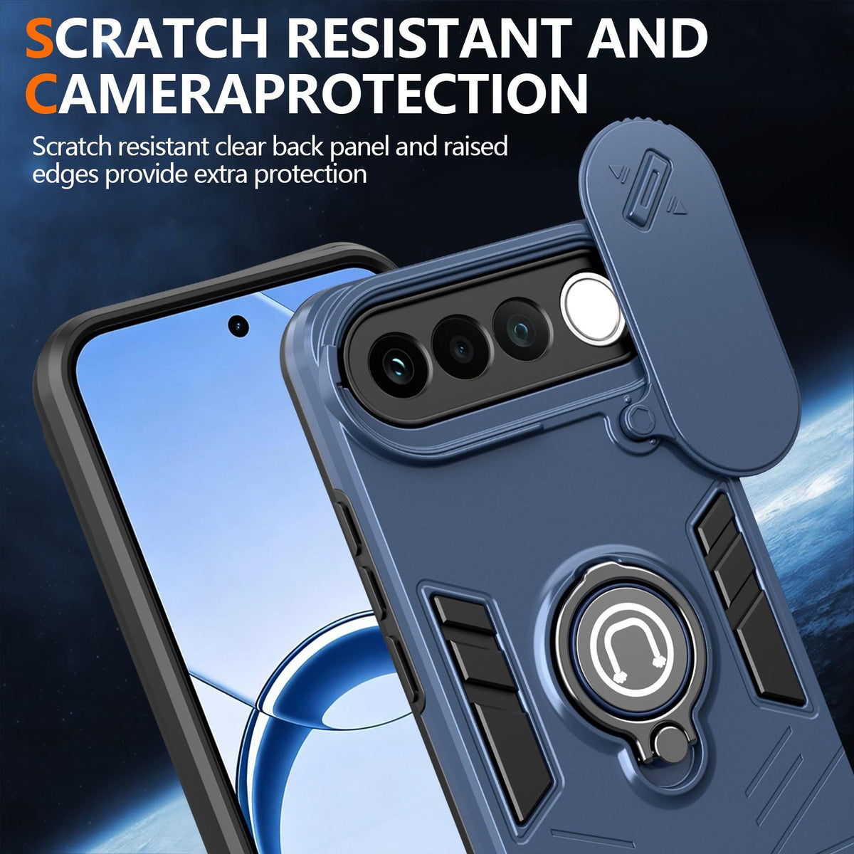 For Realme 16 5G Camshield Ring Holder Phone Case - Royal Blue - EDA009289304A