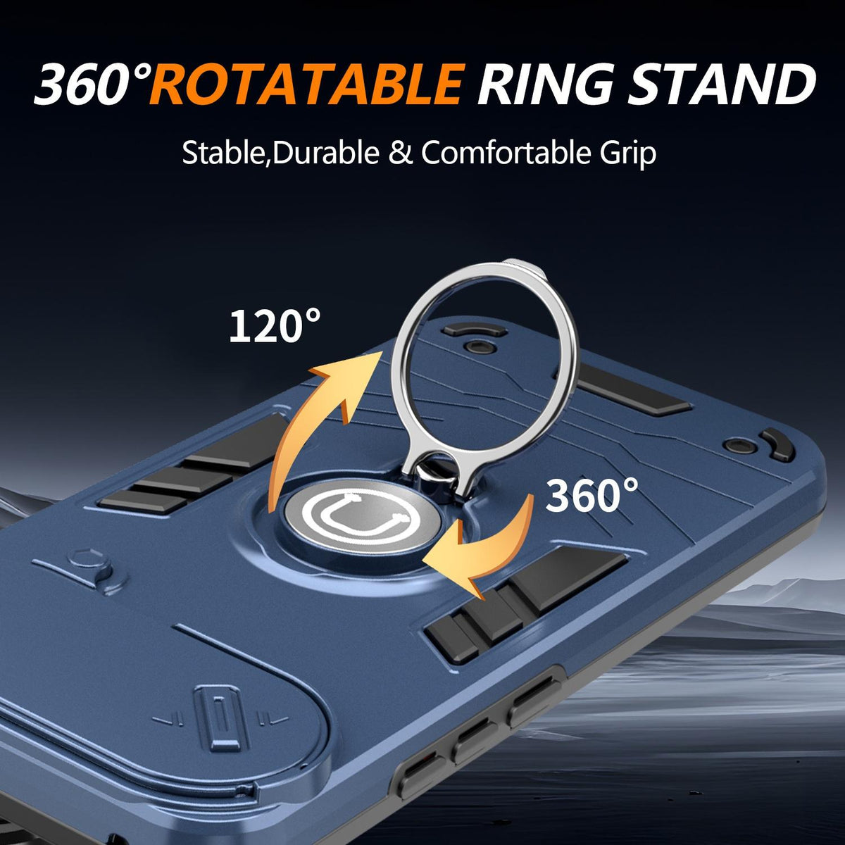 For Realme 16 5G Camshield Ring Holder Phone Case - Grey - EDA009289304C