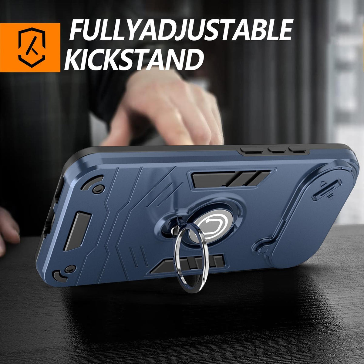 For Realme 16 5G Camshield Ring Holder Phone Case - Grey - EDA009289304C