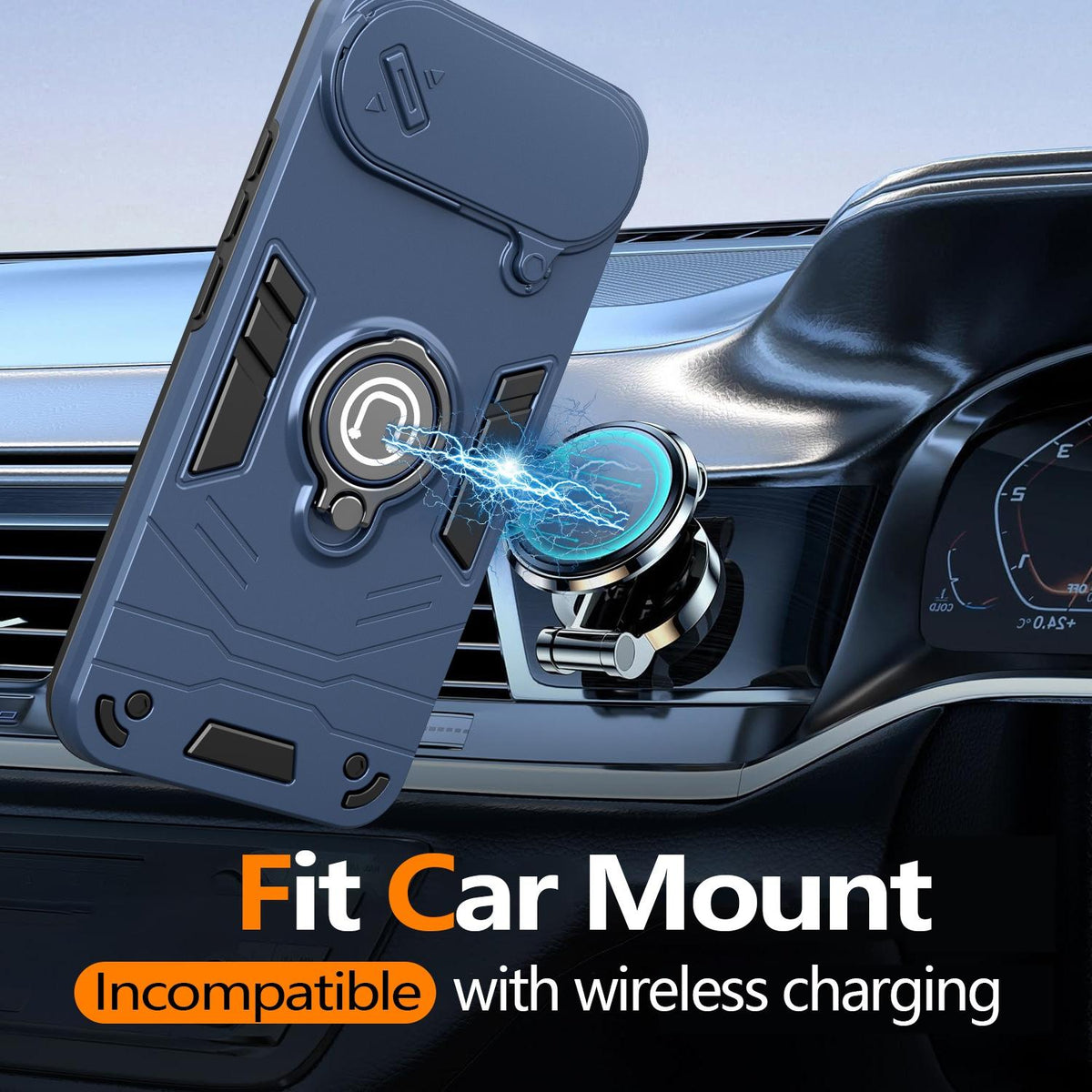 For Realme 16 5G Camshield Ring Holder Phone Case - Grey - EDA009289304C
