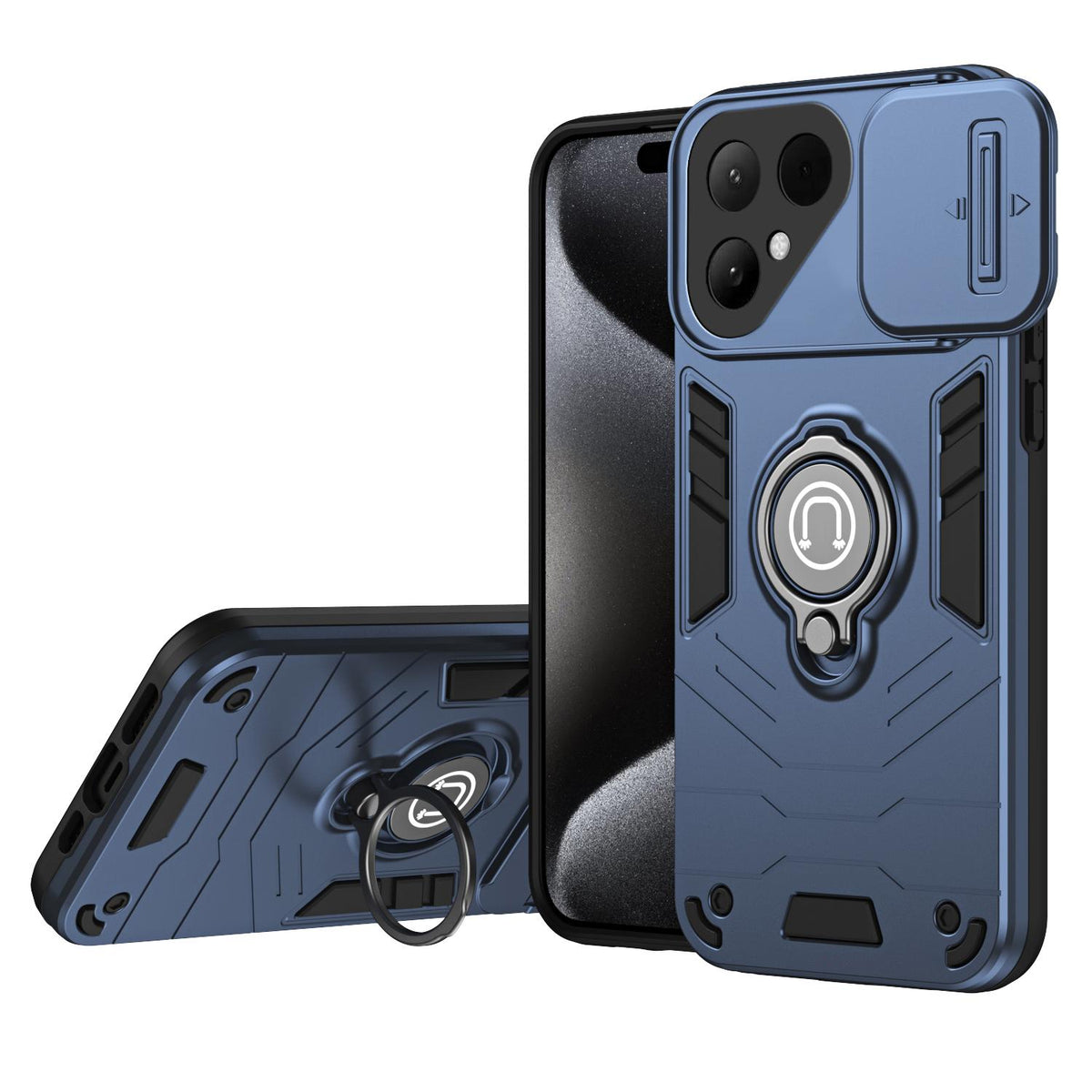For Tecno Pova Curve 2 5G Camshield Ring Holder Phone Case - Royal Blue - EDA009289507A
