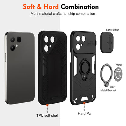 For Tecno Pova Curve 2 5G Camshield Ring Holder Phone Case - Black - EDA009289507B
