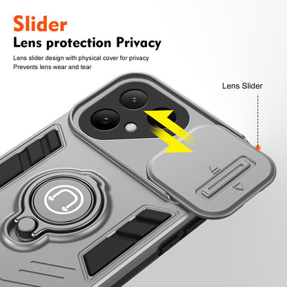 For Tecno Pova Curve 2 5G Camshield Ring Holder Phone Case - Grey - EDA009289507C