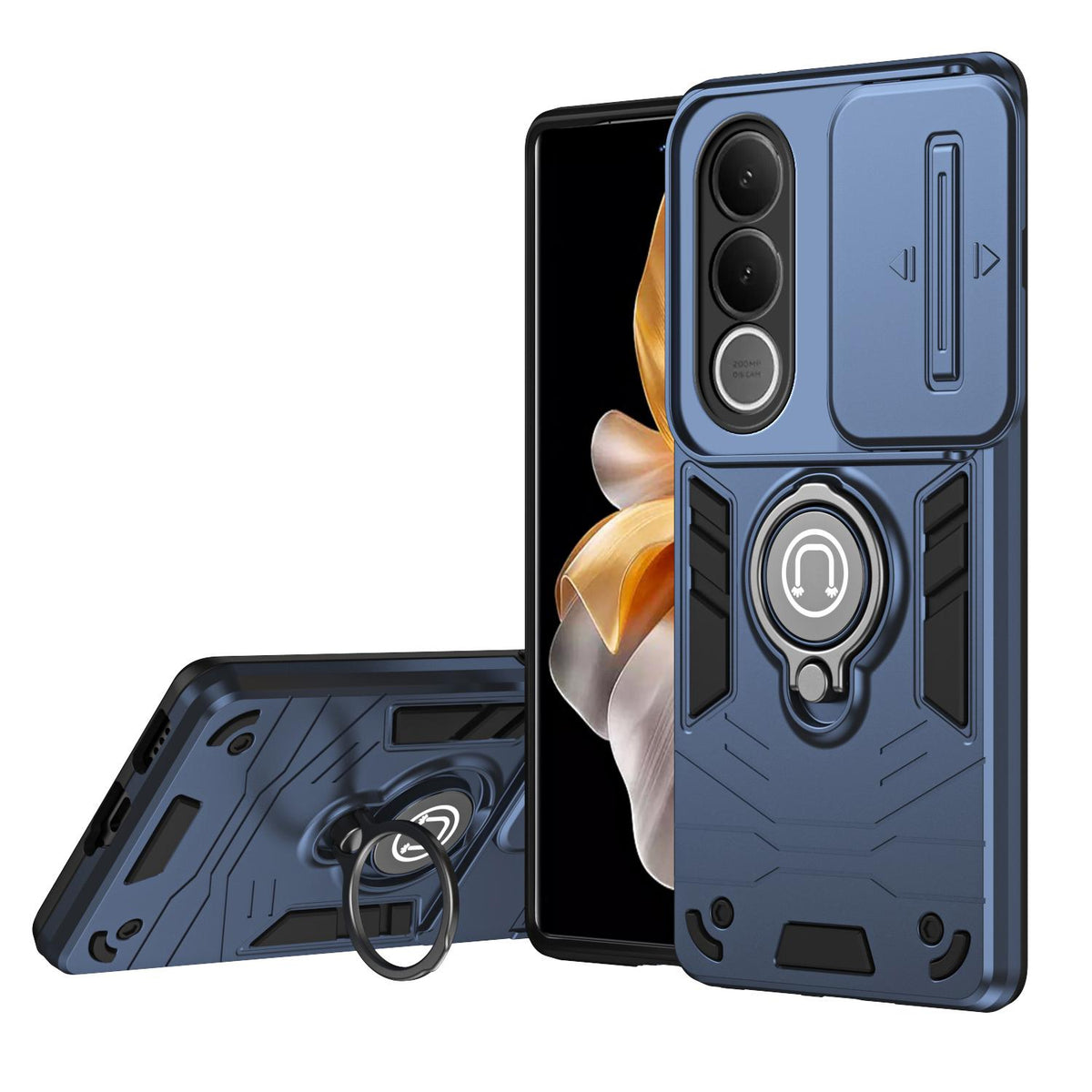 For vivo V70 FE 5G Camshield Ring Holder Phone Case - Royal Blue - EDA009289605A