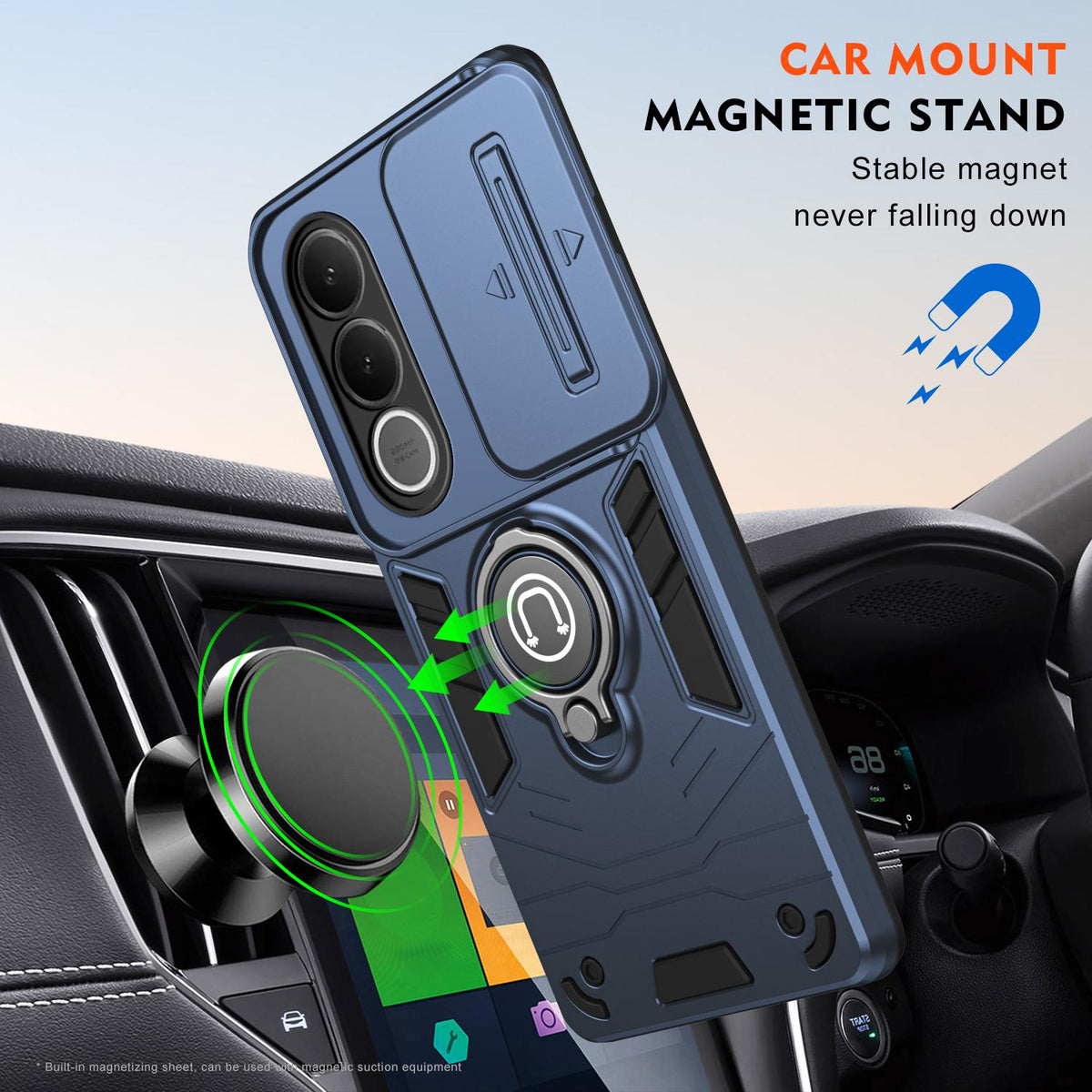 For vivo V70 FE 5G Camshield Ring Holder Phone Case - Royal Blue - EDA009289605A