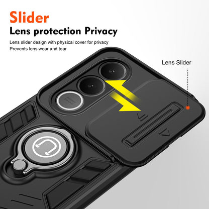 For vivo V70 FE 5G Camshield Ring Holder Phone Case - Black - EDA009289605B