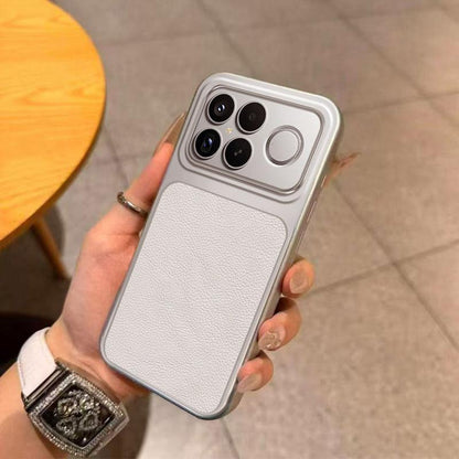 For Redmi K90 Pro Max / Poco F8 Ultra Large Window Leather Textured Coated TPU Phone Case(White)