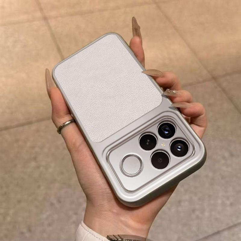 For Redmi K90 Pro Max / Poco F8 Ultra Large Window Leather Textured Coated TPU Phone Case(White)
