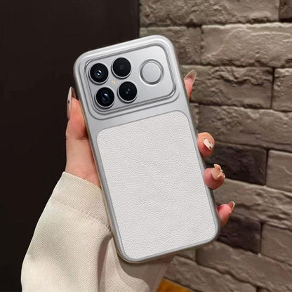 For Redmi K90 Pro Max / Poco F8 Ultra Large Window Leather Textured Coated TPU Phone Case(White)