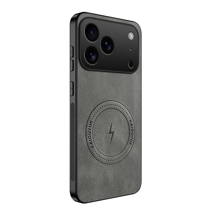 For iPhone 18 Pro WANLONFENG SD Series Nappa Texture Magnetic Phone Case - Grey - EDA009290823B