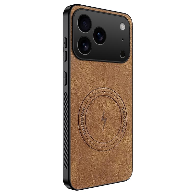 For iPhone 18 Pro WANLONFENG SD Series Nappa Texture Magnetic Phone Case - Brown - EDA009290823D