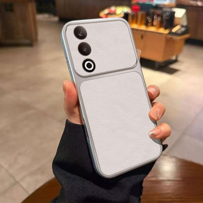 For OPPO A80 5G Large Window Leather Textured Coated TPU Phone Case - White - EDA009290943A