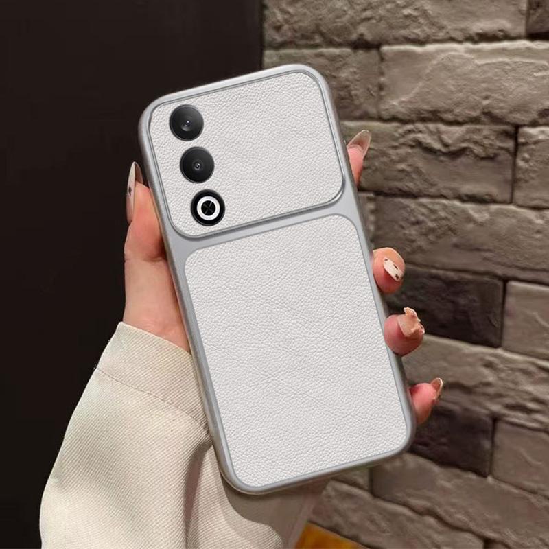 For OPPO A80 5G Large Window Leather Textured Coated TPU Phone Case - White - EDA009290943A