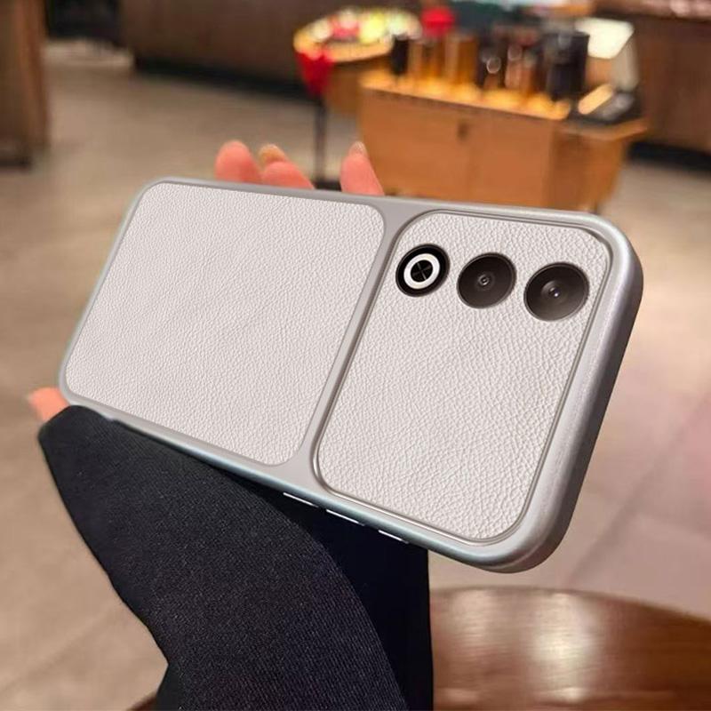 For OPPO A80 5G Large Window Leather Textured Coated TPU Phone Case - White - EDA009290943A
