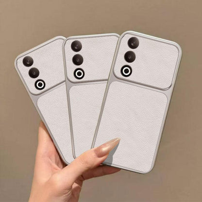 For OPPO A80 5G Large Window Leather Textured Coated TPU Phone Case - White - EDA009290943A