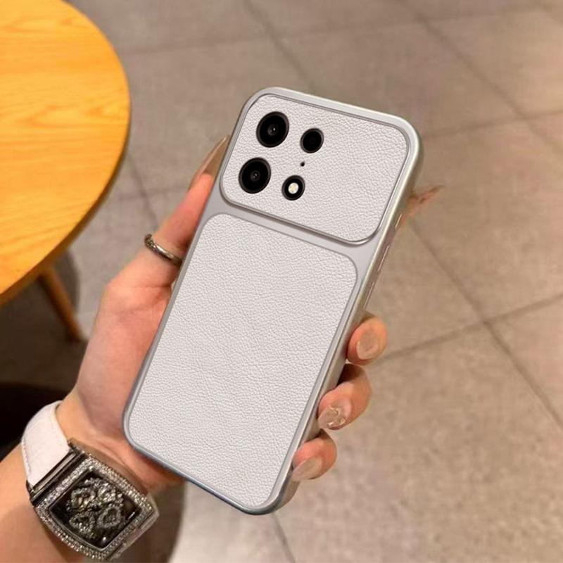 For OnePlus Turbo 6X Pro 5G Large Window Leather Textured Coated TPU Phone Case - White - EDA009291116A