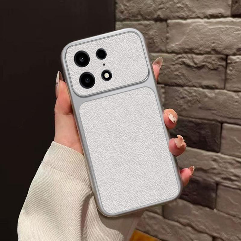 For OnePlus Turbo 6X Pro 5G Large Window Leather Textured Coated TPU Phone Case - White - EDA009291116A