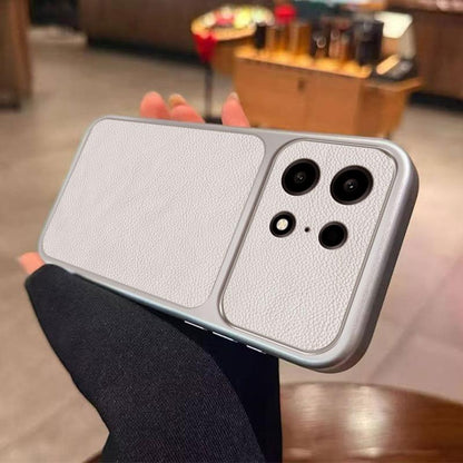 For OnePlus Turbo 6X Pro 5G Large Window Leather Textured Coated TPU Phone Case - White - EDA009291116A