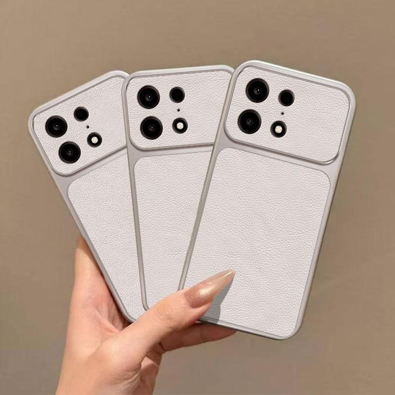 For OnePlus Turbo 6X Pro 5G Large Window Leather Textured Coated TPU Phone Case - White - EDA009291116A