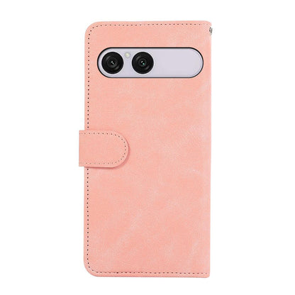 For Sony Xperia 10 VIII / 10 VII ABEEL Color Block Magnetic RFID Leather Phone Case - Pink-Cyan - EDA009292602A