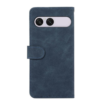 For Sony Xperia 10 VIII / 10 VII ABEEL Color Block Magnetic RFID Leather Phone Case - Blue-Brown - EDA009292602C