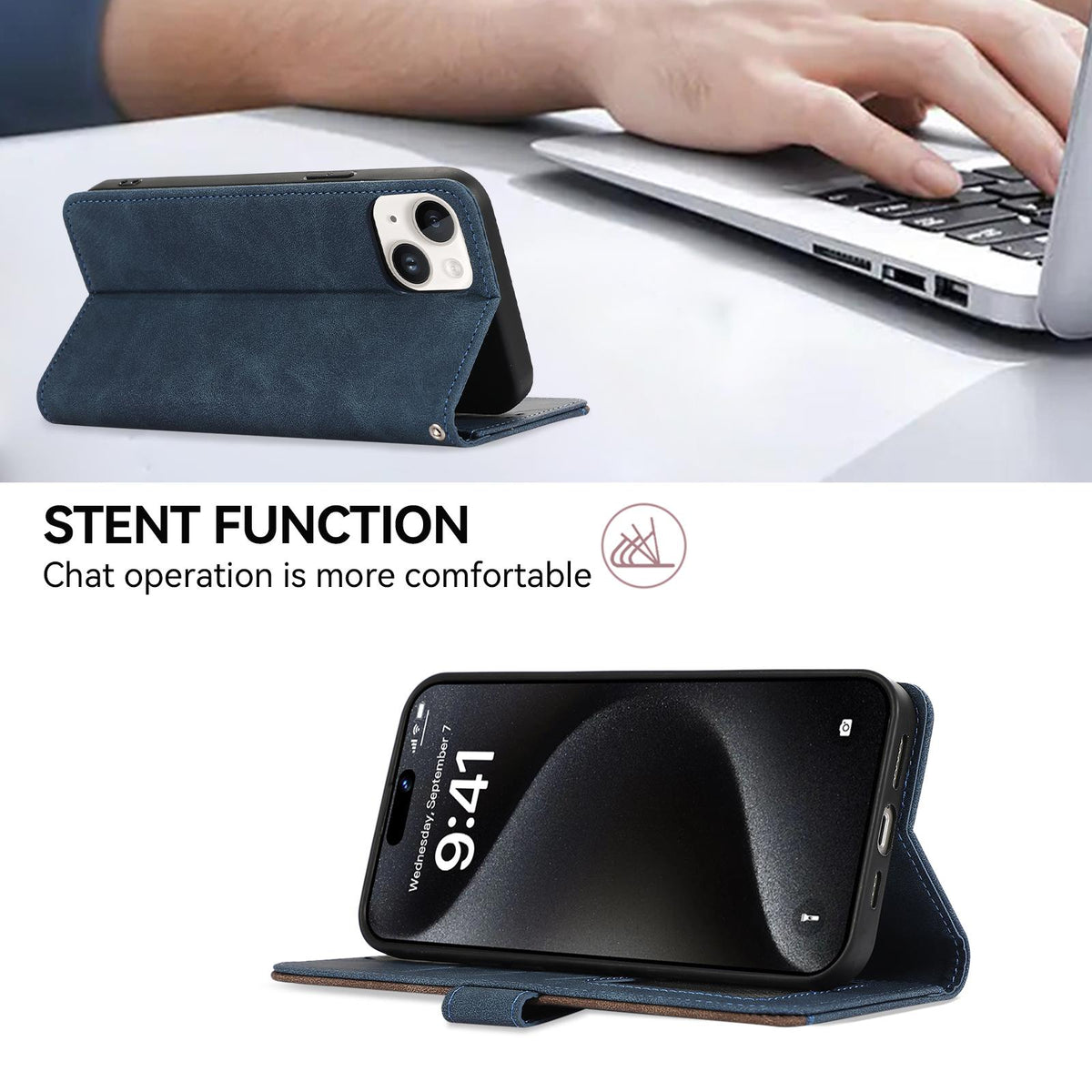 For Sony Xperia 10 VIII / 10 VII ABEEL Color Block Magnetic RFID Leather Phone Case - Blue-Brown - EDA009292602C