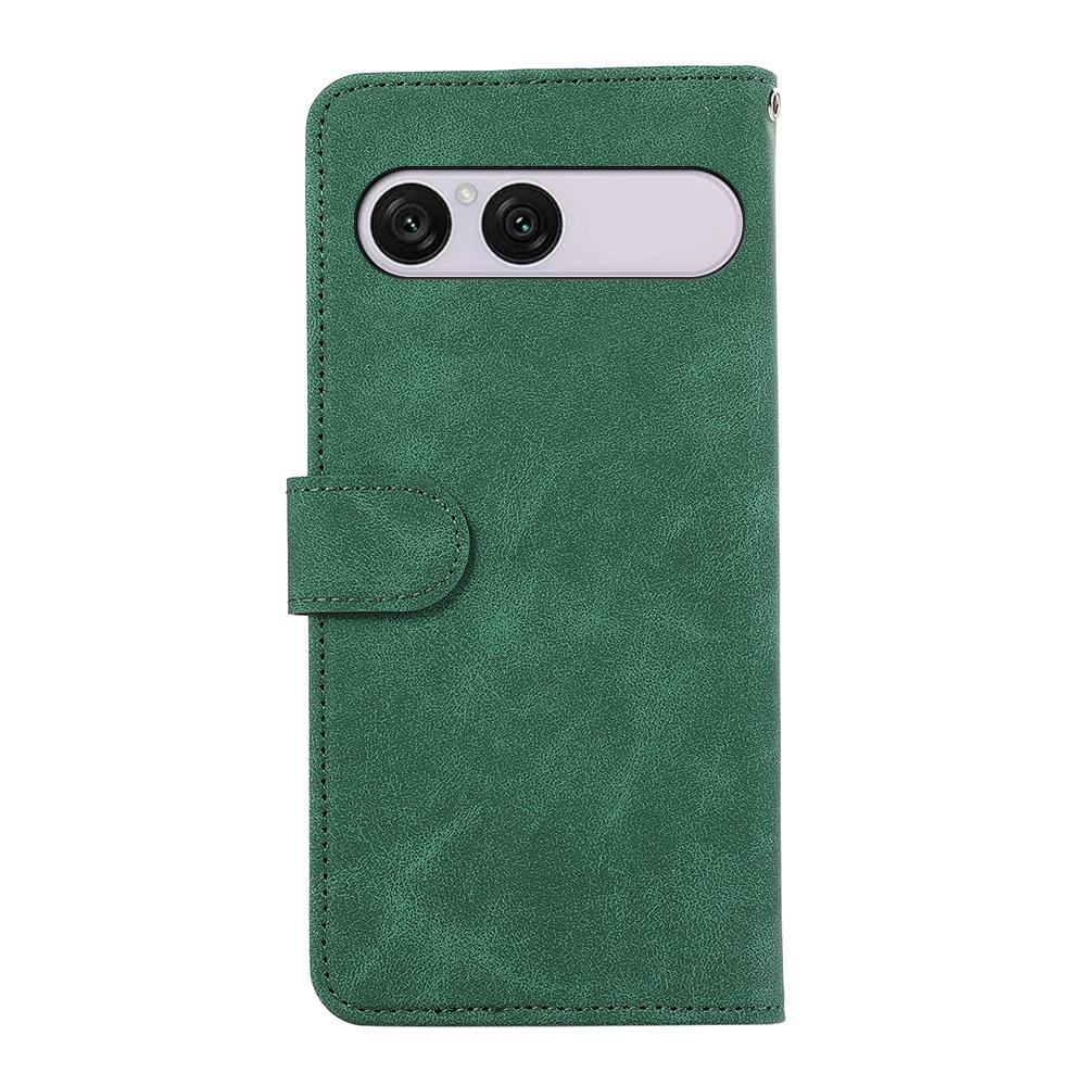 For Sony Xperia 10 VIII / 10 VII ABEEL Color Block Magnetic RFID Leather Phone Case - Green-Black - EDA009292602D