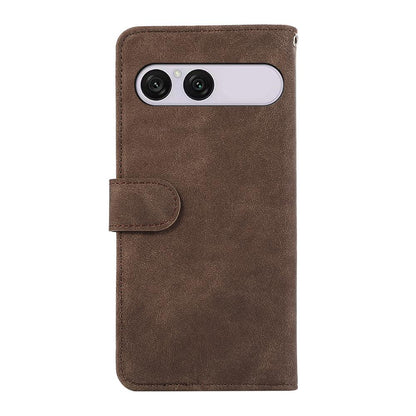 For Sony Xperia 10 VIII / 10 VII ABEEL Color Block Magnetic RFID Leather Phone Case - Brown-Blue - EDA009292602F