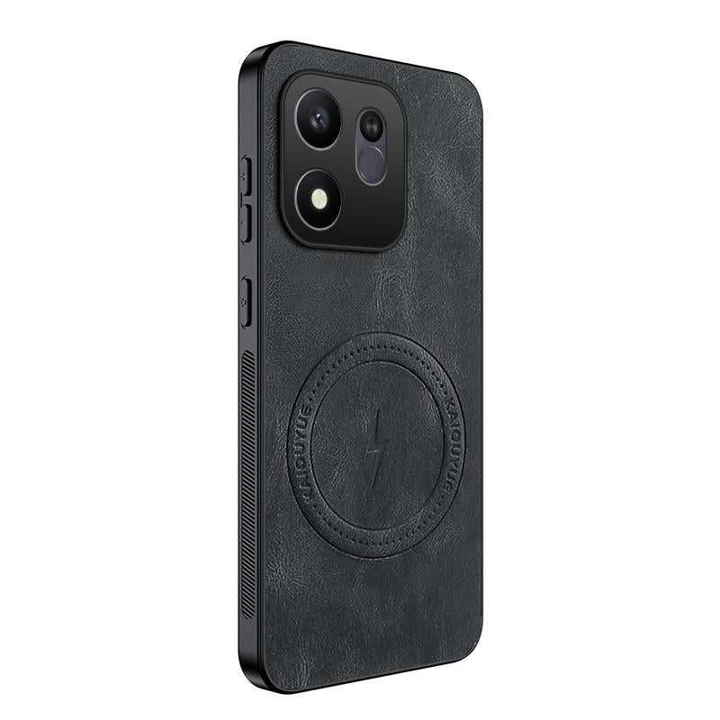For Honor 600 Smart 5G WANLONFENG SD Series Nappa Texture Magnetic Phone Case(Black)