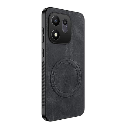 For Honor 600 Smart 5G WANLONFENG SD Series Nappa Texture Magnetic Phone Case(Black)