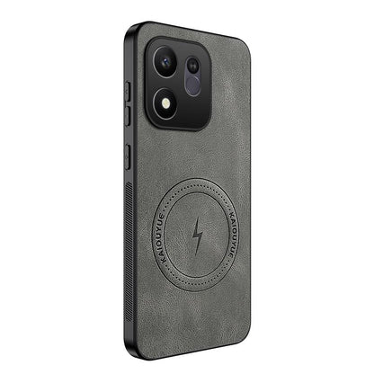 For Honor 600 Smart 5G WANLONFENG SD Series Nappa Texture Magnetic Phone Case(Grey)