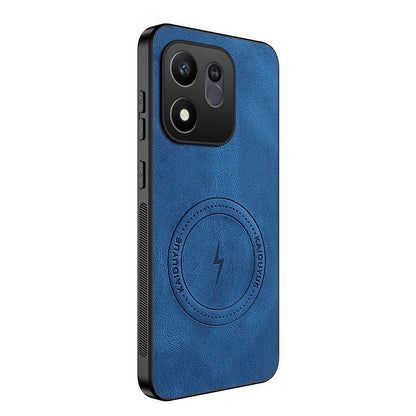 For Honor 600 Smart 5G WANLONFENG SD Series Nappa Texture Magnetic Phone Case(Blue)