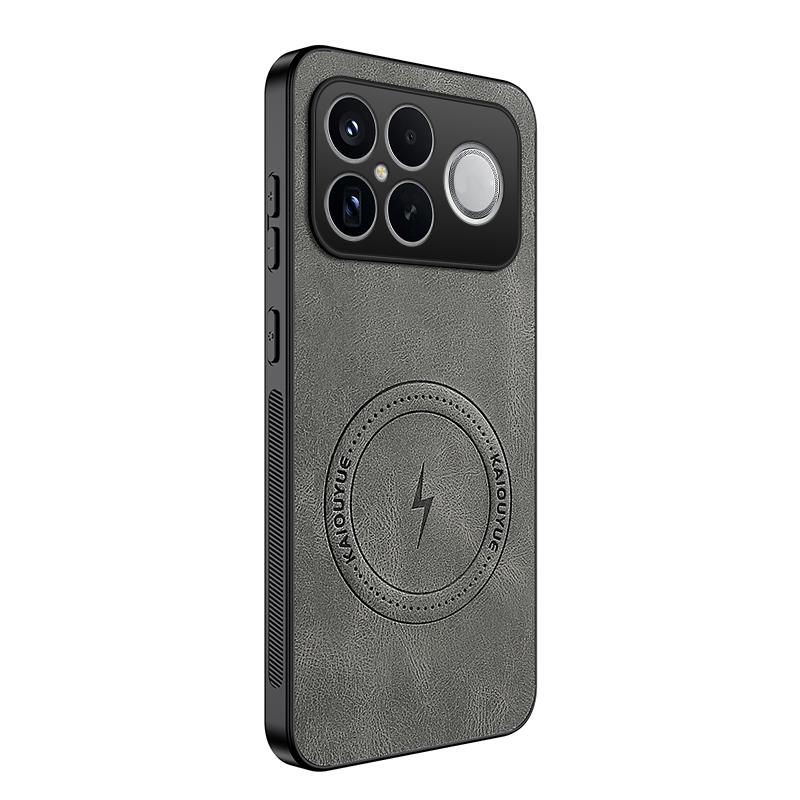 For Redmi K90 Pro Max 5G / Poco F8 Ultra WANLONFENG SD Series Nappa Texture Magnetic Phone Case(Grey)