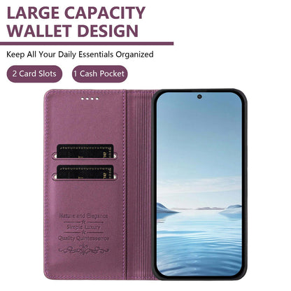 For Xiaomi Poco F8 Ultra 5G / Redmi K90 Pro Max Peony Embossed Magnetic RFID Vegan Leather Phone Case(Violet Purple)