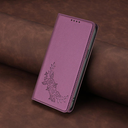 For Xiaomi Poco F8 Ultra 5G / Redmi K90 Pro Max Peony Embossed Magnetic RFID Vegan Leather Phone Case(Violet Purple)