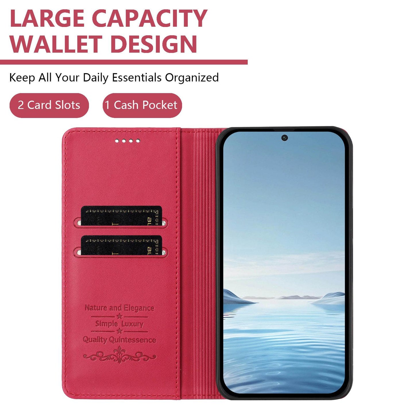 For Xiaomi Poco F8 Ultra 5G / Redmi K90 Pro Max Peony Embossed Magnetic RFID Vegan Leather Phone Case(Red)