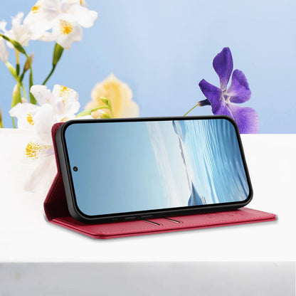 For Xiaomi Poco F8 Ultra 5G / Redmi K90 Pro Max Peony Embossed Magnetic RFID Vegan Leather Phone Case(Red)