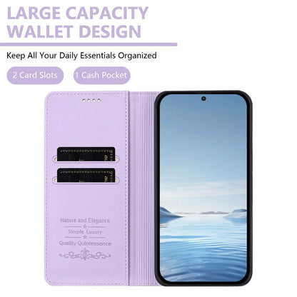 For Xiaomi Poco F8 Ultra 5G / Redmi K90 Pro Max Peony Embossed Magnetic RFID Vegan Leather Phone Case(Light Purple)