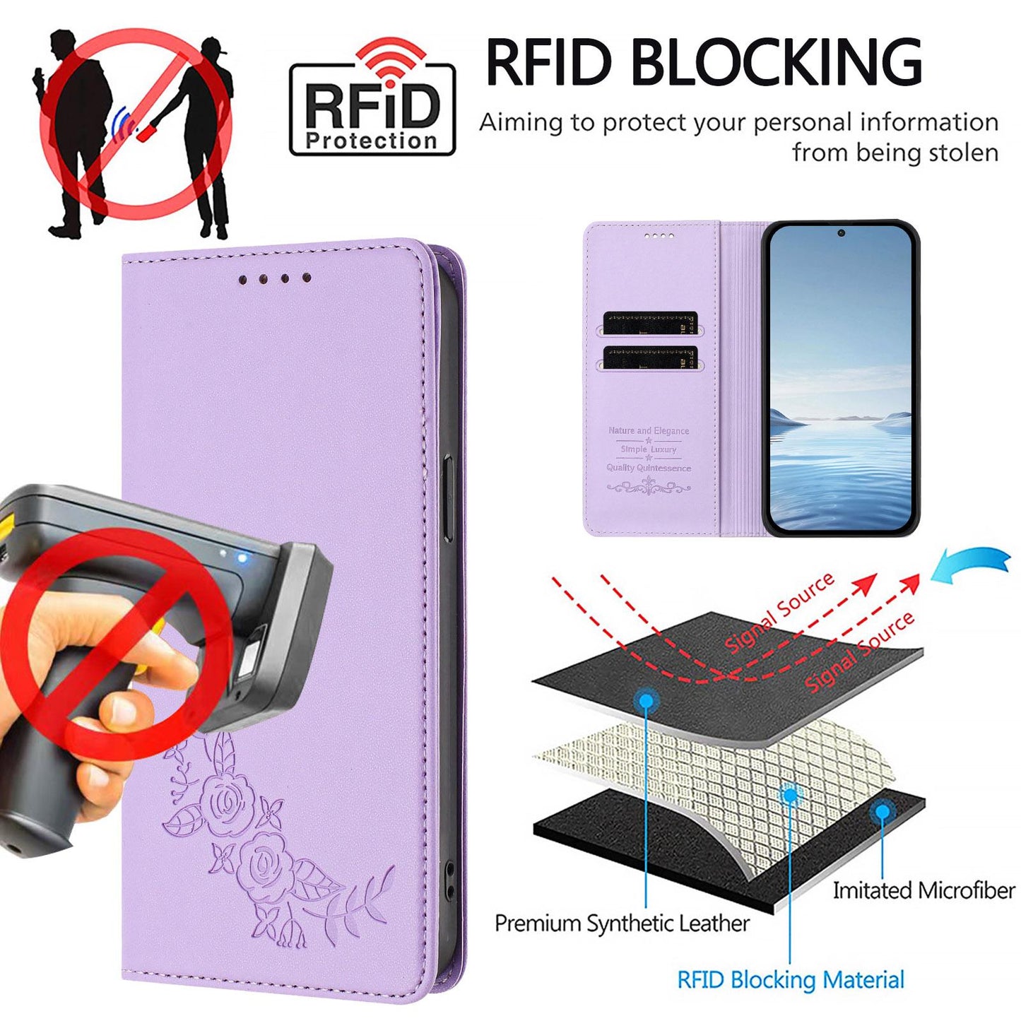 For Xiaomi Poco F8 Ultra 5G / Redmi K90 Pro Max Peony Embossed Magnetic RFID Vegan Leather Phone Case(Light Purple)